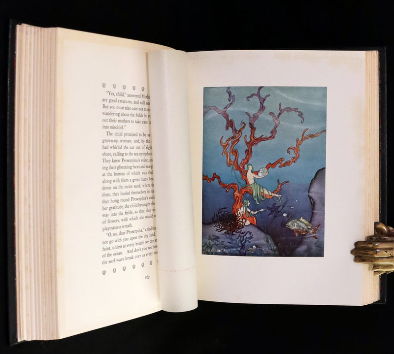 1921 Rare First Edition in Calf Binding - Tanglewood Tales by N. Hawthorne illustrated by Virginia Frances Sterrett.