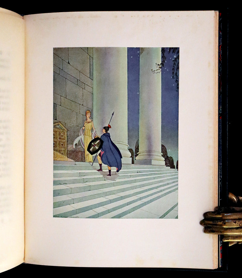 1921 Rare First Edition in Calf Binding - Tanglewood Tales by N. Hawthorne illustrated by Virginia Frances Sterrett.
