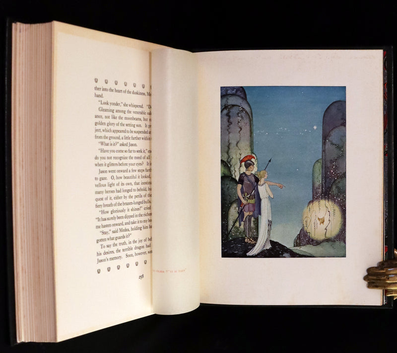 1921 Rare First Edition in Calf Binding - Tanglewood Tales by N. Hawthorne illustrated by Virginia Frances Sterrett.