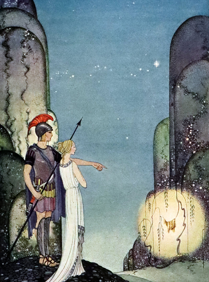 1921 Rare First Edition in Calf Binding - Tanglewood Tales by N. Hawthorne illustrated by Virginia Frances Sterrett.