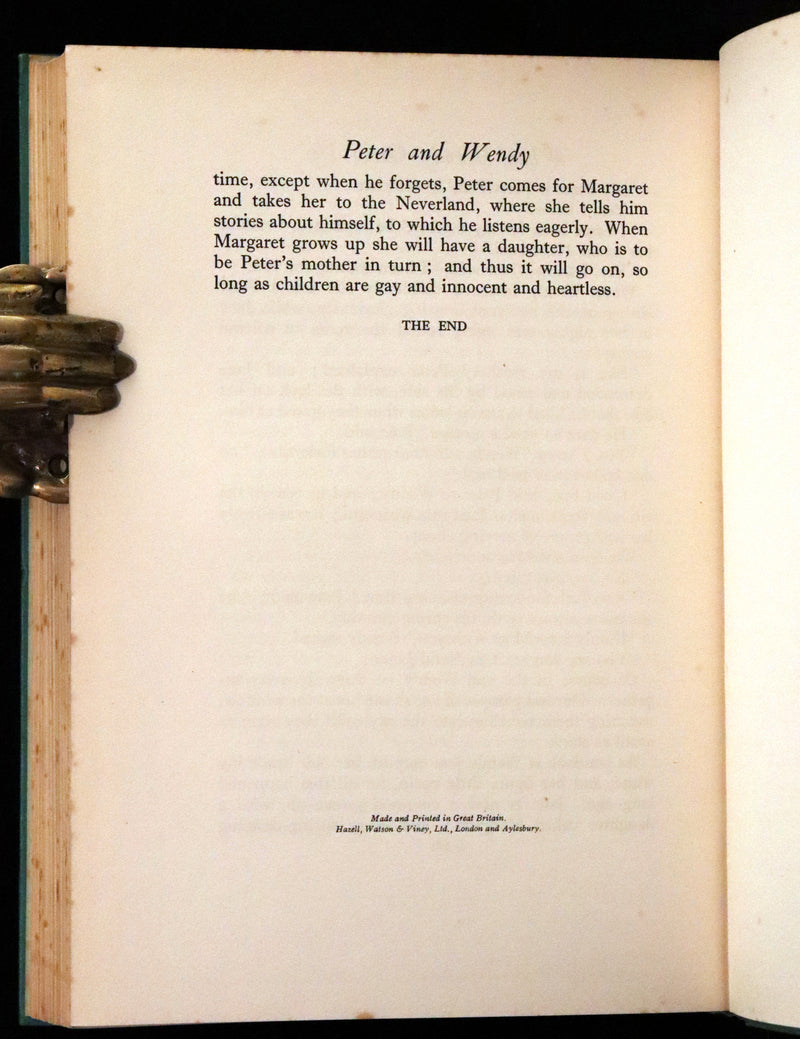 1935 Scarce Edition - Peter Pan - Peter and Wendy by J.M. Barrie Illustrated by F.D. Bedford.