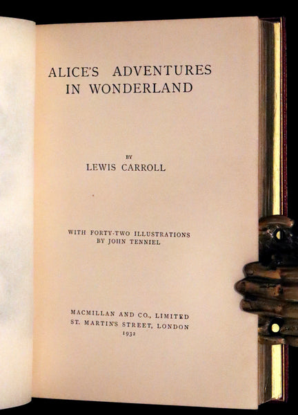 1932 Exquisite Riviere Binding - Alice's Adventures in Wonderland (With) Through the Looking-Glass and What Alice Found There.