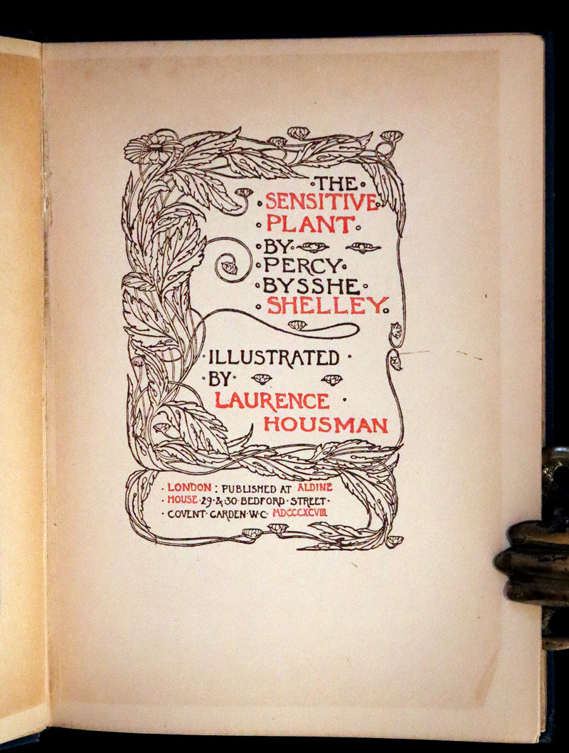 1898 Rare First Edition - The Sensitive Plant by Shelley illustrated by Laurence Housman.