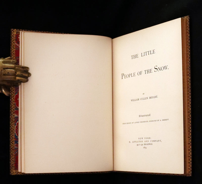 1873 Rare Romantic 1st Edition - The Little People of the Snow by William Cullen Bryant.