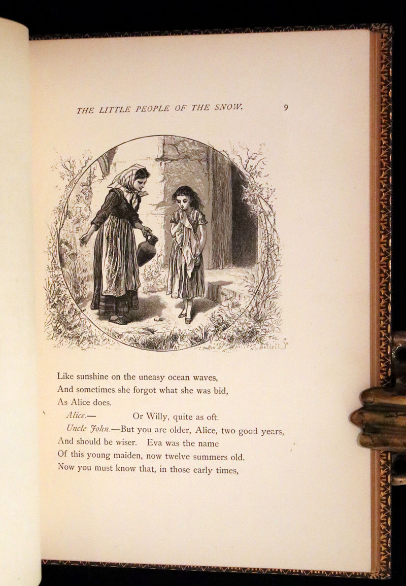 1873 Rare Romantic 1st Edition - The Little People of the Snow by William Cullen Bryant.