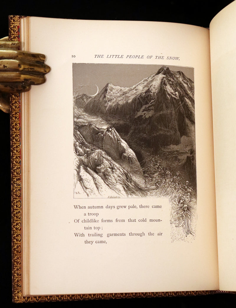 1873 Rare Romantic 1st Edition - The Little People of the Snow by William Cullen Bryant.
