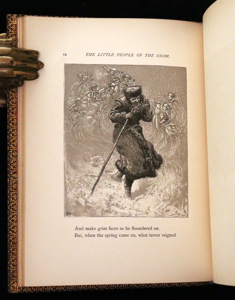 1873 Rare Romantic 1st Edition - The Little People of the Snow by William Cullen Bryant.