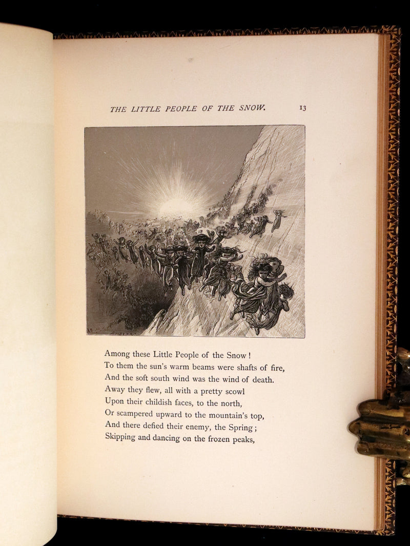 1873 Rare Romantic 1st Edition - The Little People of the Snow by William Cullen Bryant.