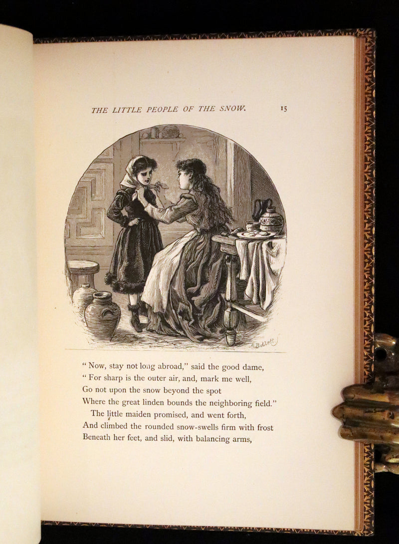 1873 Rare Romantic 1st Edition - The Little People of the Snow by William Cullen Bryant.