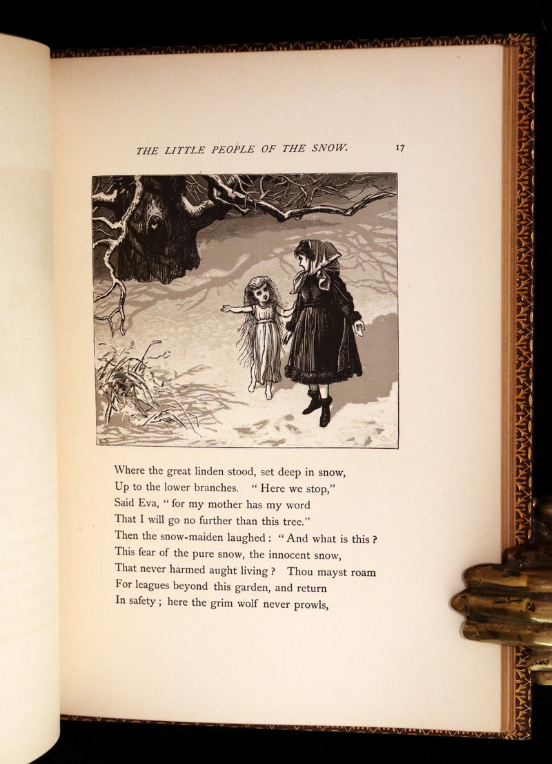 1873 Rare Romantic 1st Edition - The Little People of the Snow by William Cullen Bryant.
