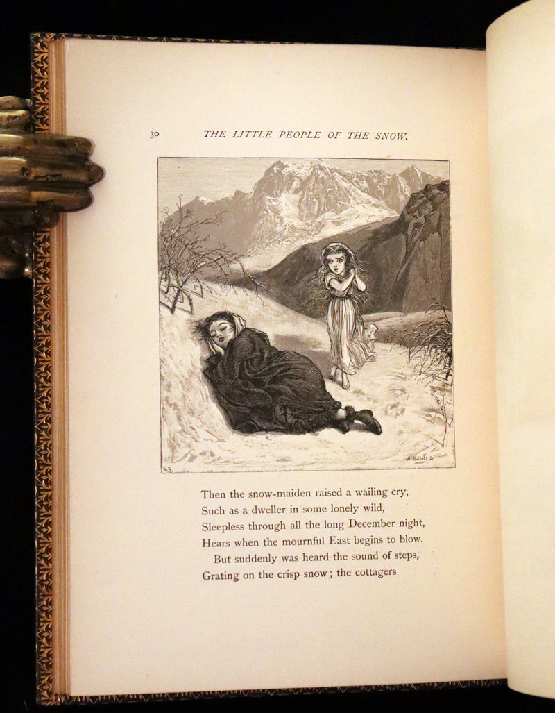 1873 Rare Romantic 1st Edition - The Little People of the Snow by William Cullen Bryant.
