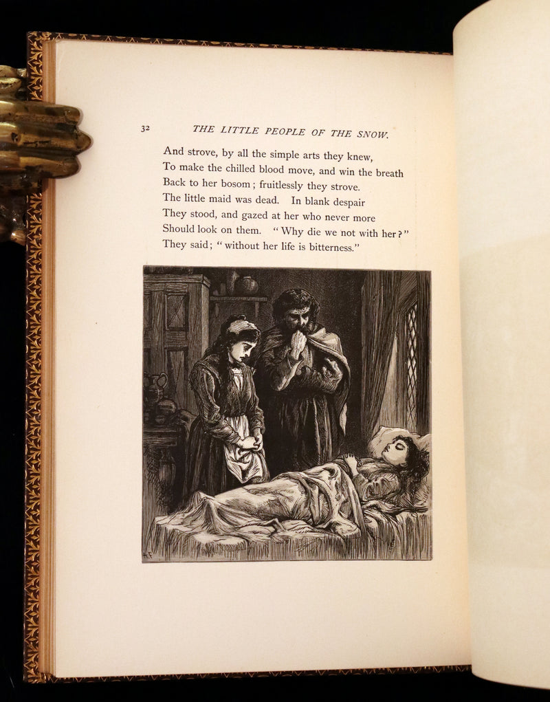 1873 Rare Romantic 1st Edition - The Little People of the Snow by William Cullen Bryant.