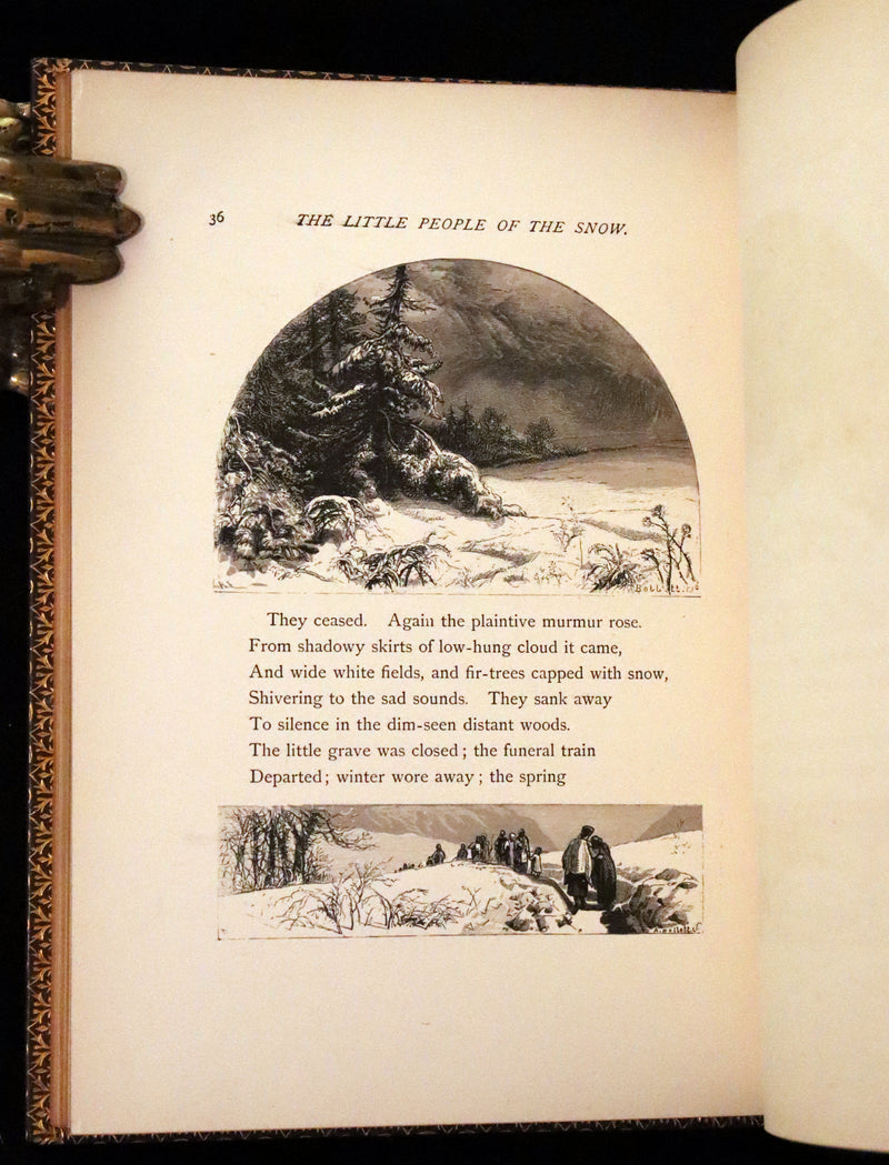 1873 Rare Romantic 1st Edition - The Little People of the Snow by William Cullen Bryant.