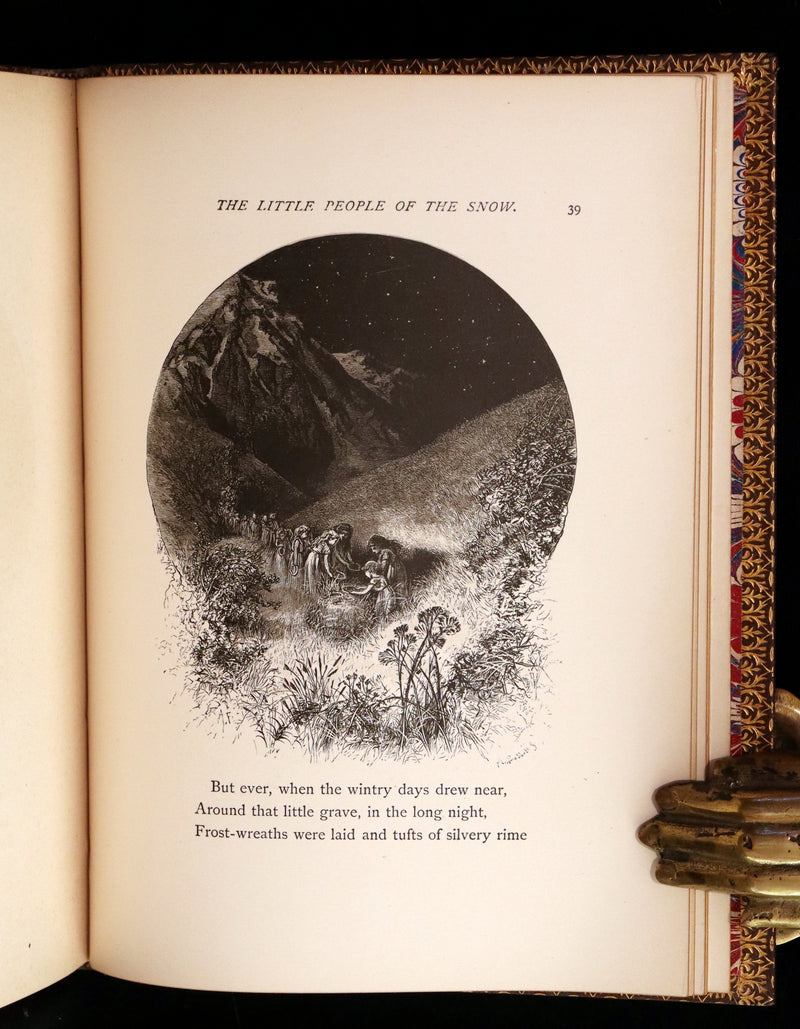 1873 Rare Romantic 1st Edition - The Little People of the Snow by William Cullen Bryant.