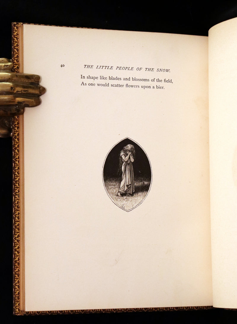 1873 Rare Romantic 1st Edition - The Little People of the Snow by William Cullen Bryant.