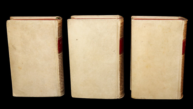 1872 Rare Italian Vellum Chivalry Book Set - Orlando Furioso Di Ludovico Ariosto - The Frenzy of Orlando.