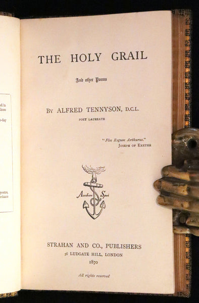 1870 First Edition in a beautiful Binding - Legend of King Arthur - The HOLY GRAIL by Alfred Tennyson.