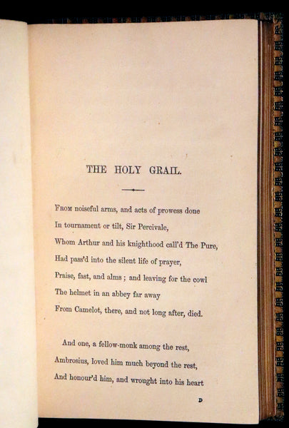 1870 First Edition in a beautiful Binding - Legend of King Arthur - The HOLY GRAIL by Alfred Tennyson.