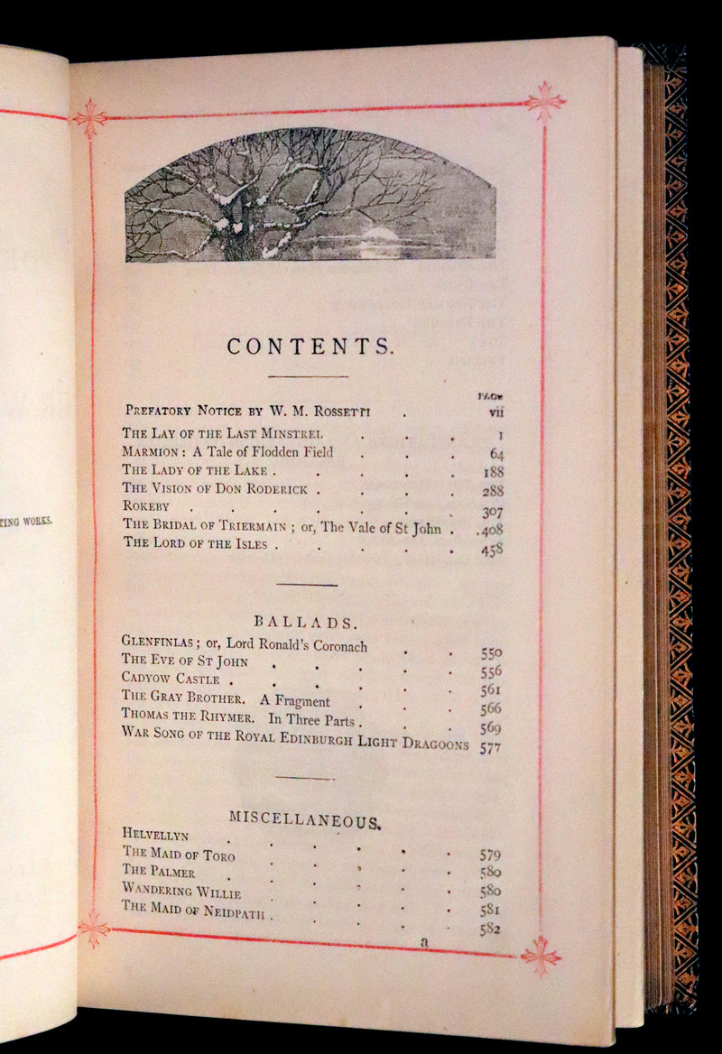 1880 Rare Victorian Book ~ The Poetical Works of Sir Walter Scott, Illustrated.