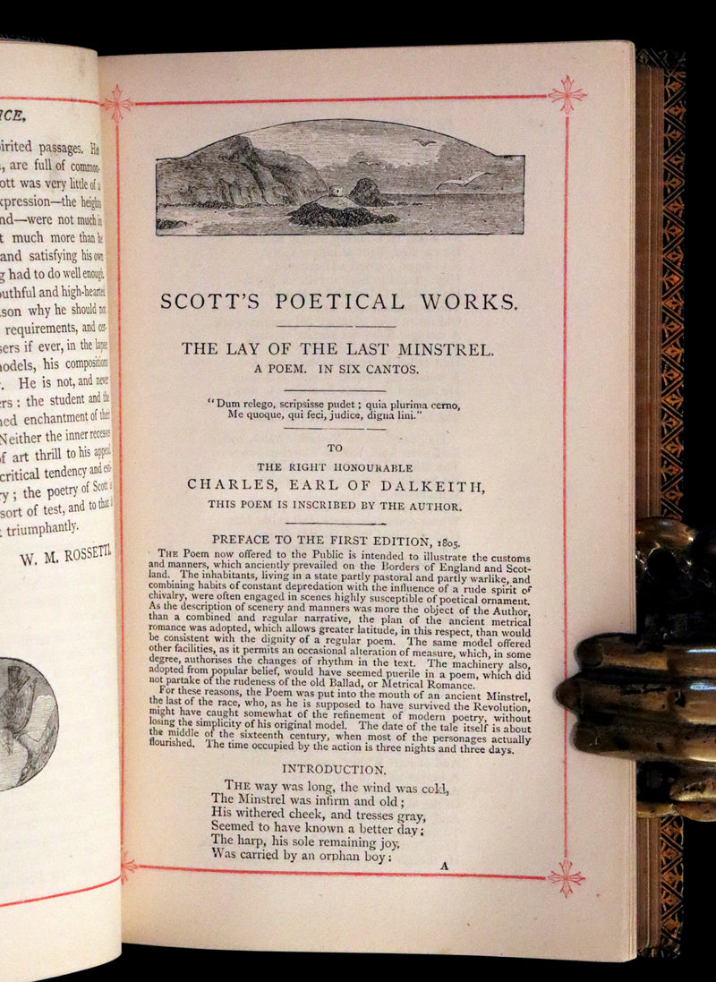 1880 Rare Victorian Book ~ The Poetical Works of Sir Walter Scott, Illustrated.