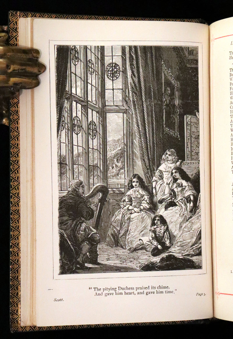 1880 Rare Victorian Book ~ The Poetical Works of Sir Walter Scott, Illustrated.