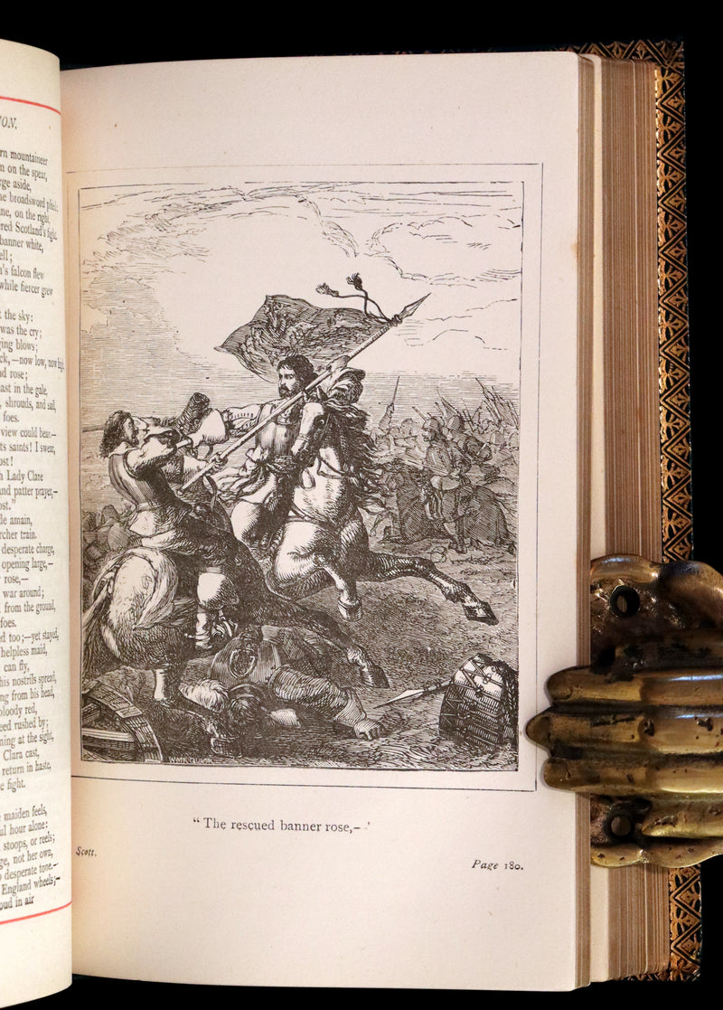 1880 Rare Victorian Book ~ The Poetical Works of Sir Walter Scott, Illustrated.