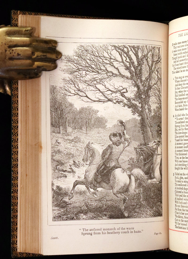 1880 Rare Victorian Book ~ The Poetical Works of Sir Walter Scott, Illustrated.