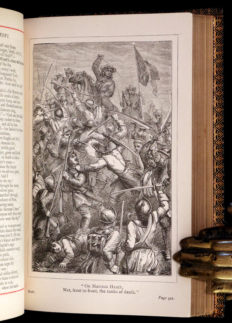 1880 Rare Victorian Book ~ The Poetical Works of Sir Walter Scott, Illustrated.