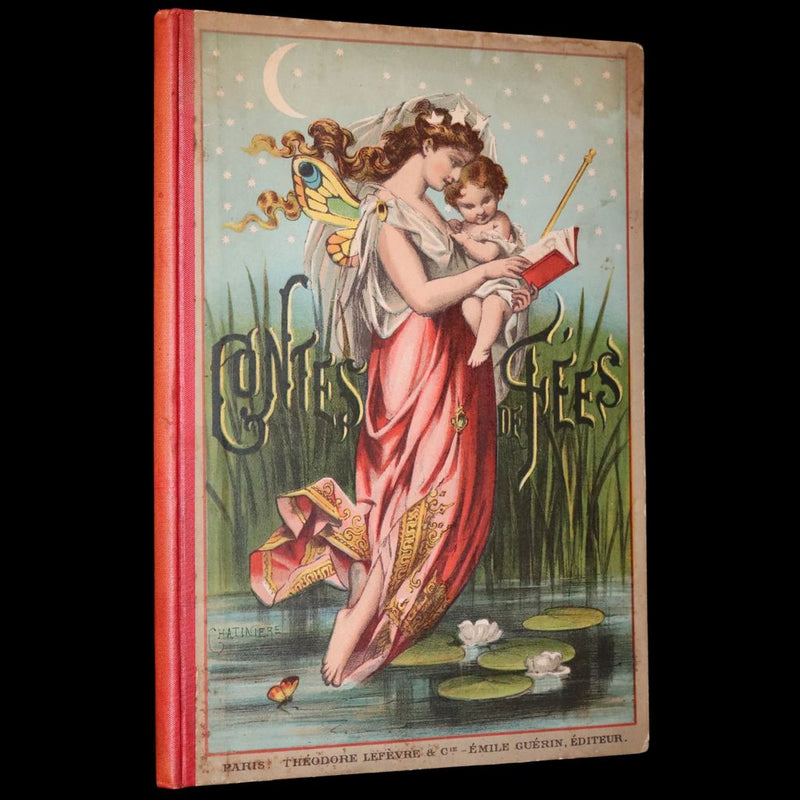 1890 Scarce color illustrated French Book - FAIRY TALES by Charles Perrault - Contes de Fees.