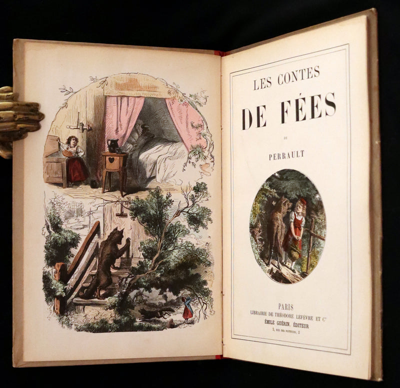 1890 Scarce color illustrated French Book ~ Contes de Fees - FAIRY TALES by Perrault.