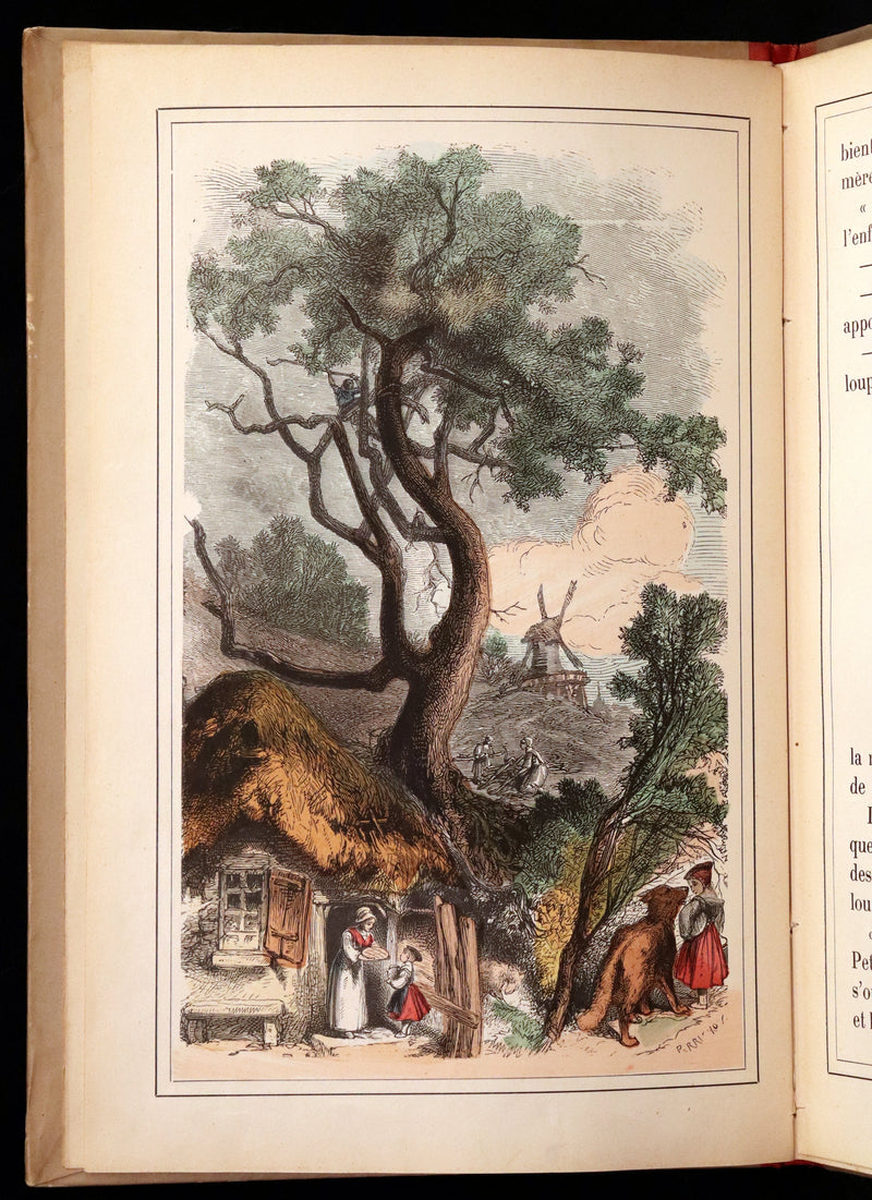 1890 Scarce color illustrated French Book - FAIRY TALES by Charles Perrault - Contes de Fees.