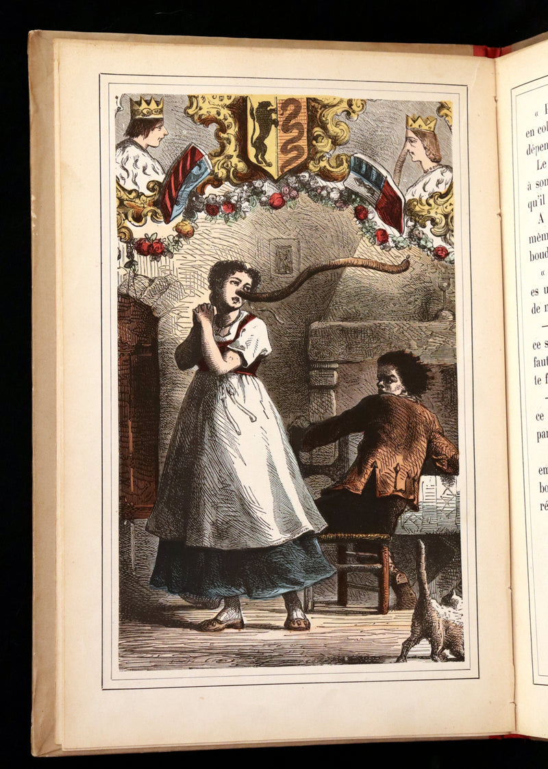1890 Scarce color illustrated French Book - FAIRY TALES by Charles Perrault - Contes de Fees.
