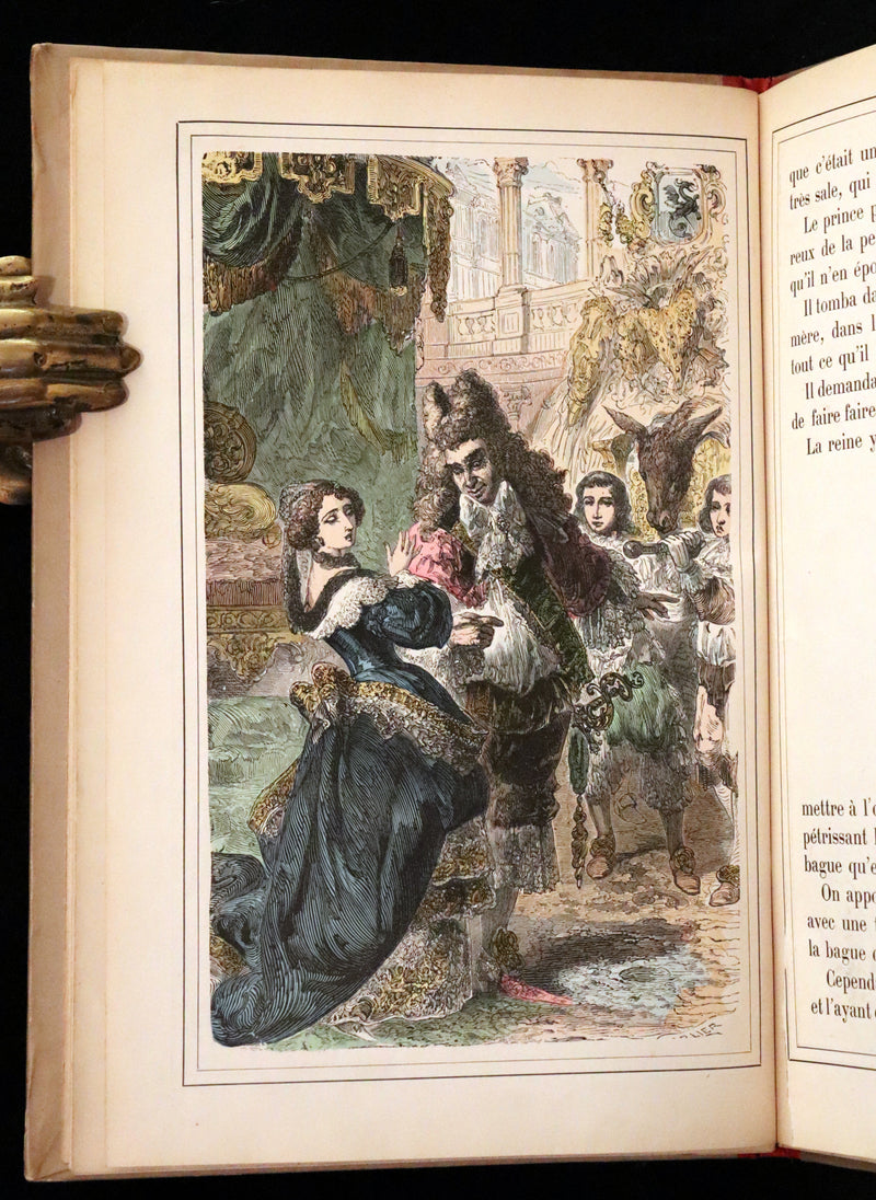 1890 Scarce color illustrated French Book - FAIRY TALES by Charles Perrault - Contes de Fees.