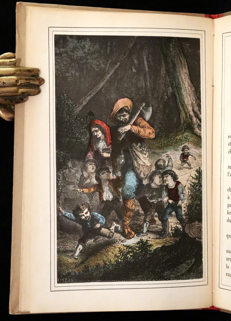 1890 Scarce color illustrated French Book - FAIRY TALES by Charles Perrault - Contes de Fees.