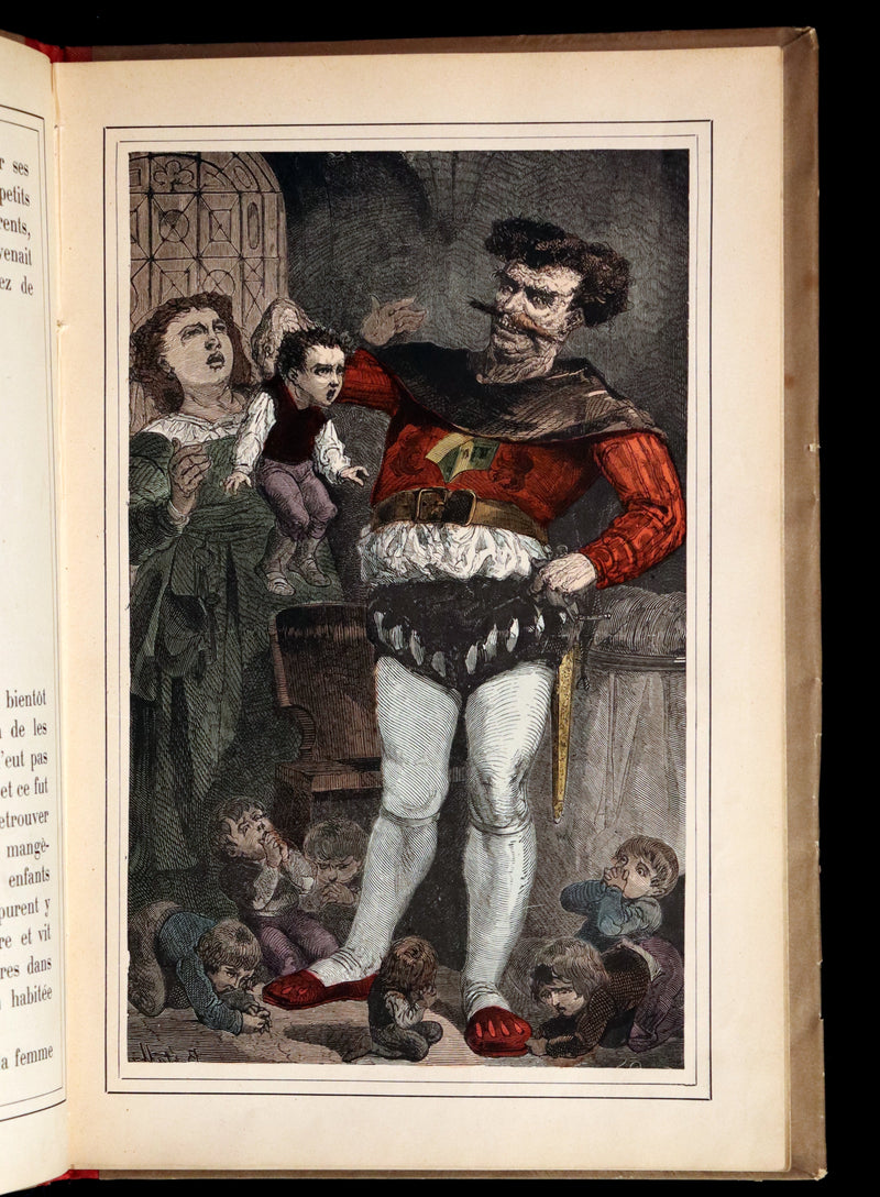 1890 Scarce color illustrated French Book - FAIRY TALES by Charles Perrault - Contes de Fees.
