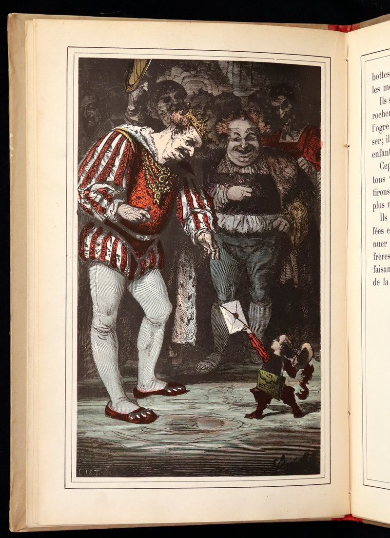 1890 Scarce color illustrated French Book - FAIRY TALES by Charles Perrault - Contes de Fees.