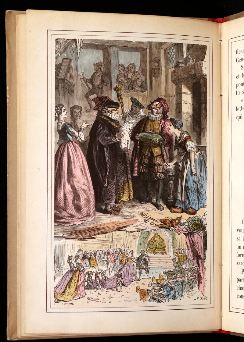 1890 Scarce color illustrated French Book ~ Contes de Fees - FAIRY TALES by Perrault.