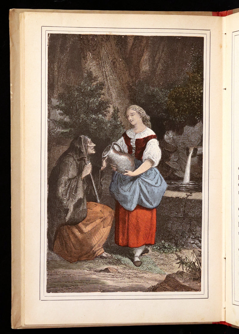 1890 Scarce color illustrated French Book - FAIRY TALES by Charles Perrault - Contes de Fees.