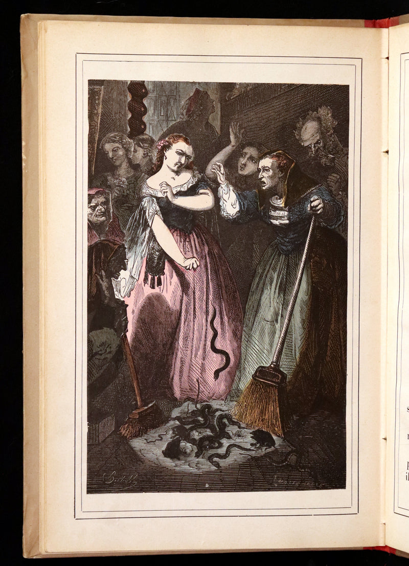 1890 Scarce color illustrated French Book - FAIRY TALES by Charles Perrault - Contes de Fees.