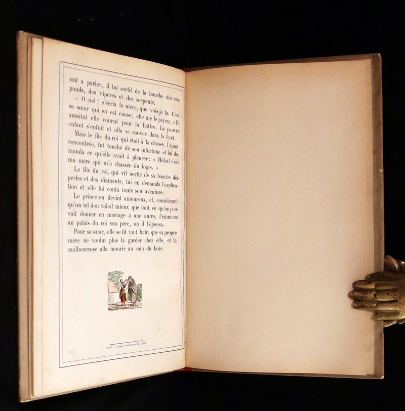 1890 Scarce color illustrated French Book - FAIRY TALES by Charles Perrault - Contes de Fees.