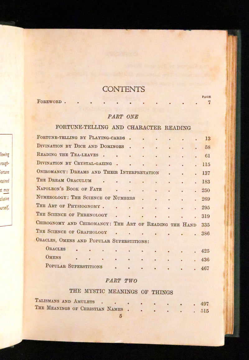 1930 Rare Book - The Complete Book of Fortune A Comprehensive Survey Of The Occult Sciences & Other Methods Of Divination.