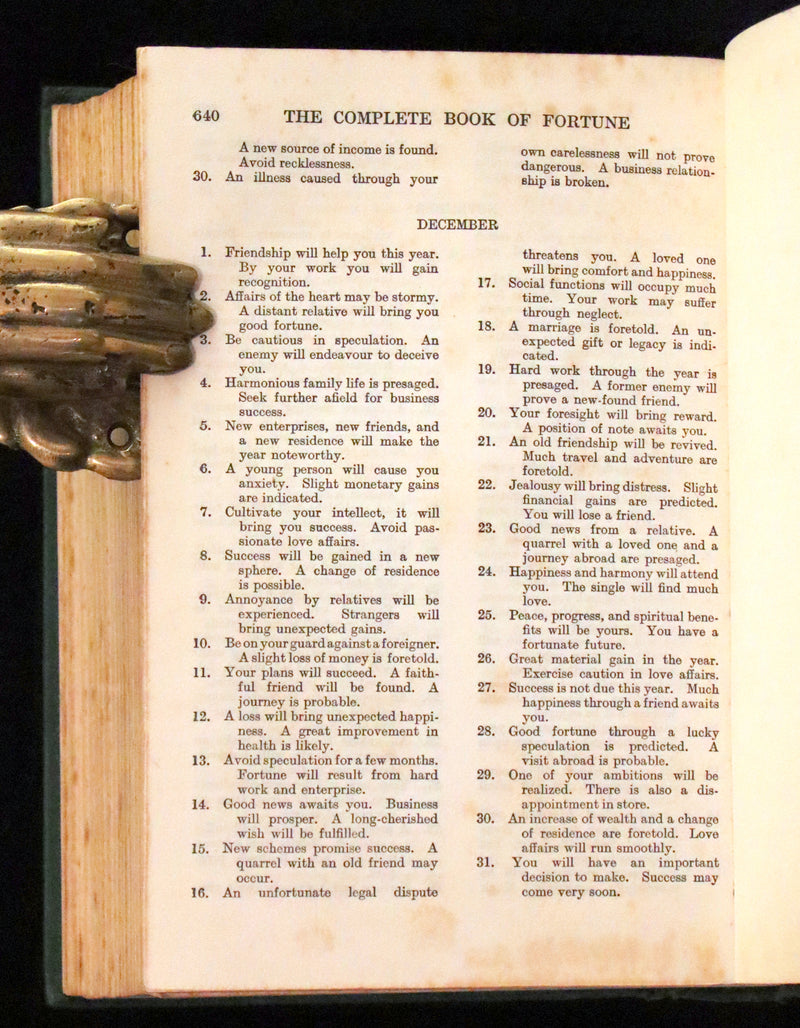 1930 Rare Book - The Complete Book of Fortune A Comprehensive Survey Of The Occult Sciences & Other Methods Of Divination.