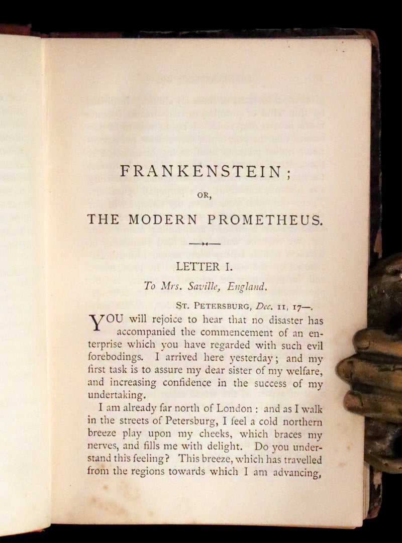 1888 Rare Early Edition - FRANKENSTEIN or The Modern Prometheus by Mary Shelley.