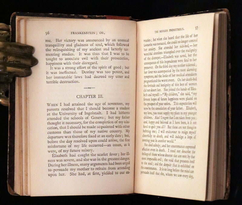 1888 Rare Early Edition - FRANKENSTEIN or The Modern Prometheus by Mary Shelley.