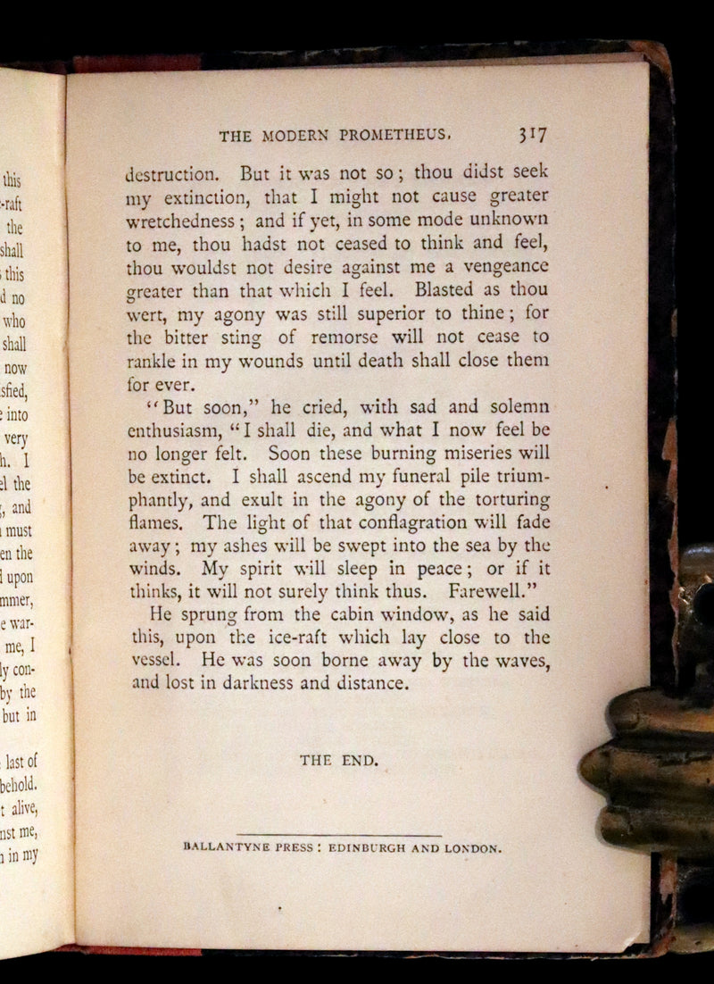 1888 Rare Early Edition - FRANKENSTEIN or The Modern Prometheus by Mary Shelley.