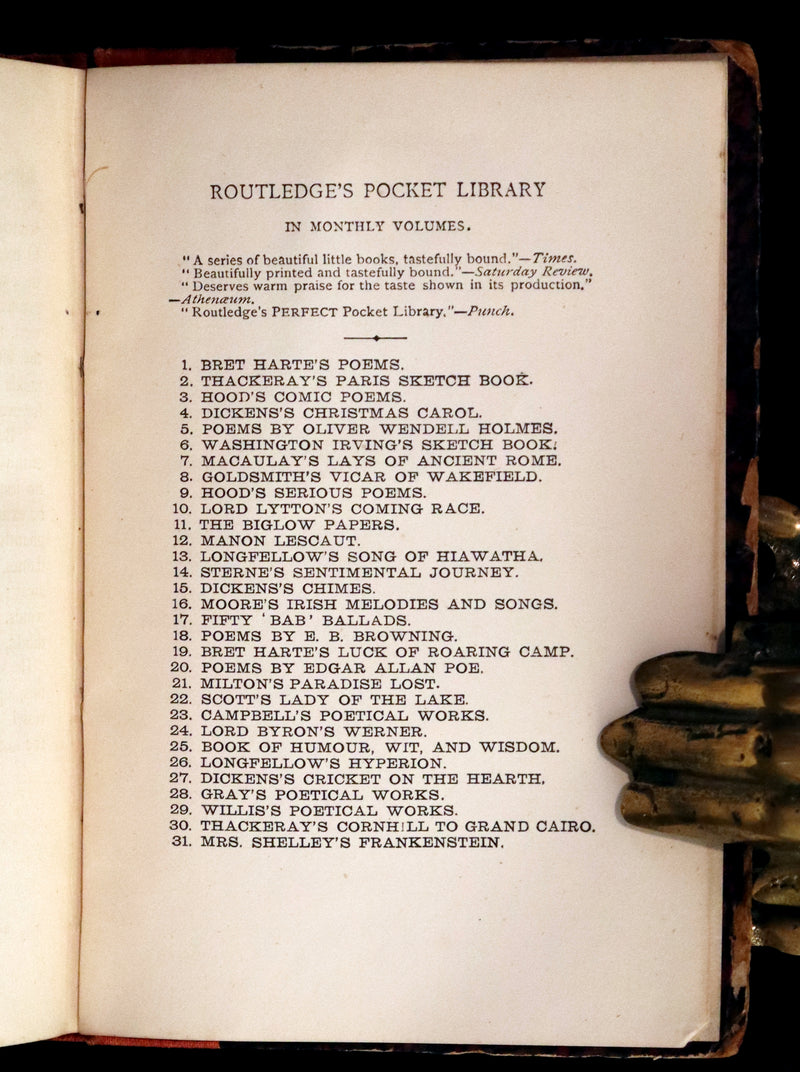 1888 Rare Early Edition - FRANKENSTEIN or The Modern Prometheus by Mary Shelley.
