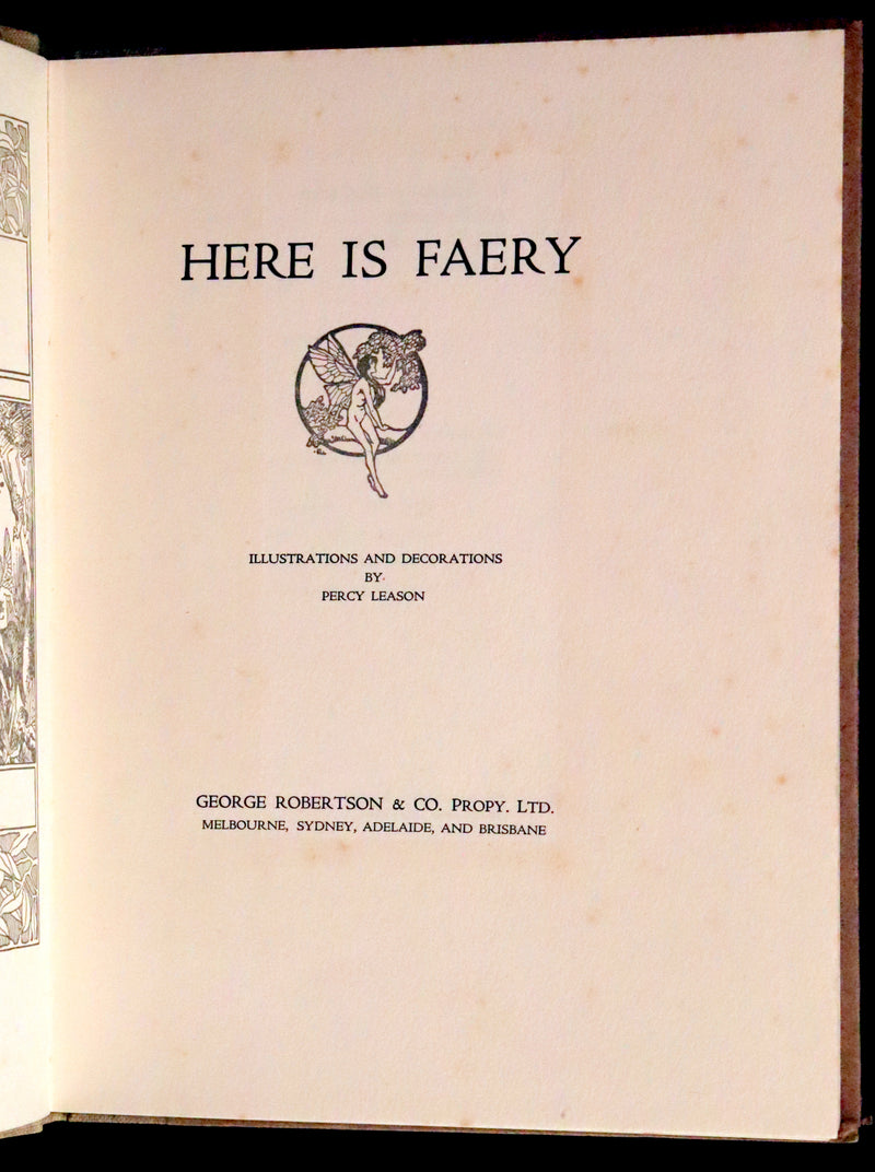 1915 Rare First Edition - Here is Faery Illustrated by Percy Leason.