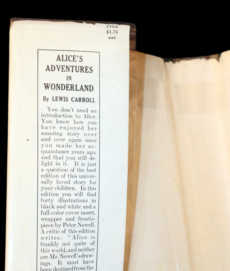 1901 Scarce in Dust Jacket - Alice's Adventures in Wonderland by Lewis Carroll illustrated by Peter Newell.