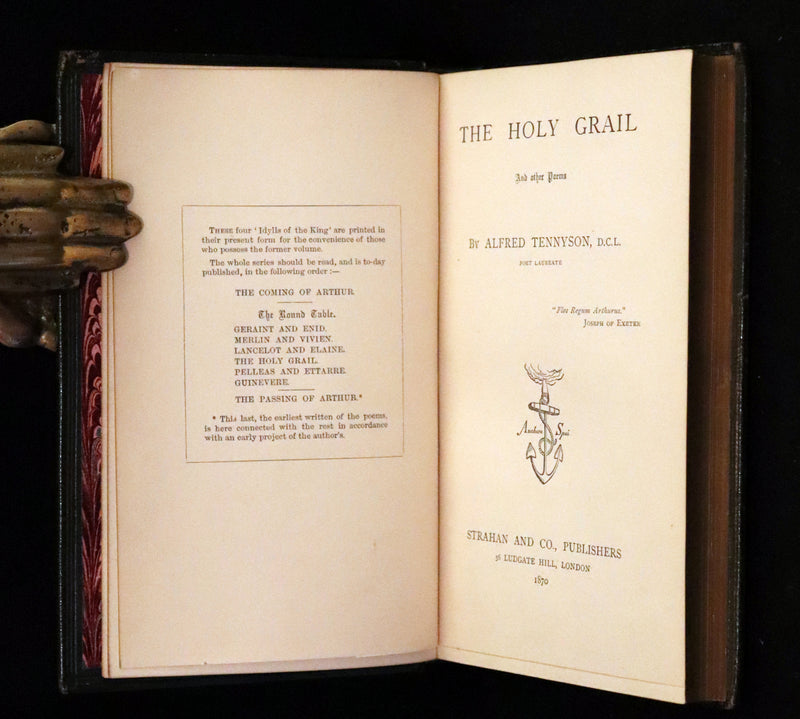 1870 Rare First Edition - Legend of King Arthur & The Holy Grail by Alfred Tennyson.