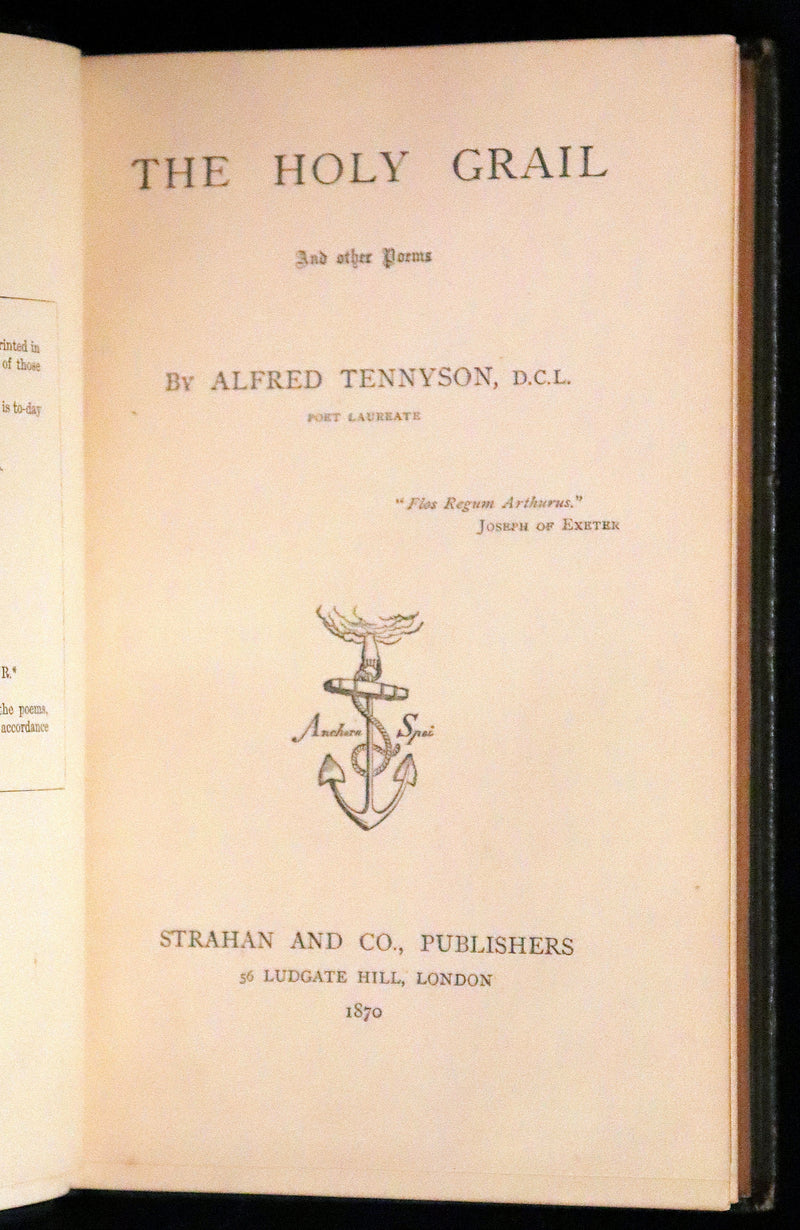 1870 Rare First Edition - Legend of King Arthur & The Holy Grail by Alfred Tennyson.